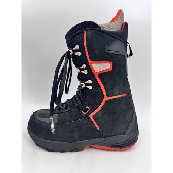 BURTON Driver Men\'s Black Rust Red Orange Snowboard Boots Size 8